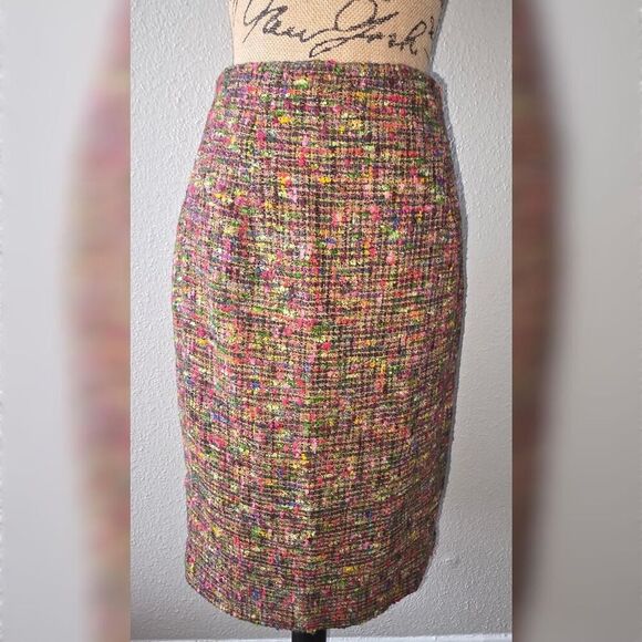 banu paris Dresses & Skirts - Vintage Banu Paris Tweed Pencil Skirt 6 Multi-Color Confetti Knit High Waist
